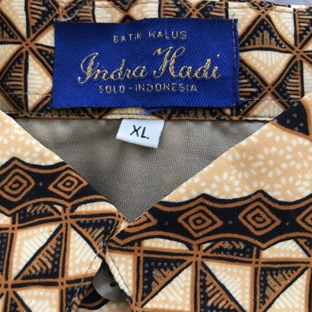 Indra Hadi Batik Halus Shirt Mens XL‎ Geometric Traditional Long Sleeve - Picture 5 of 14